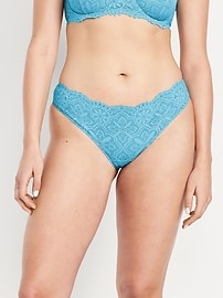 Image number 5 showing, Mid-Rise Lace Bikini Underwear