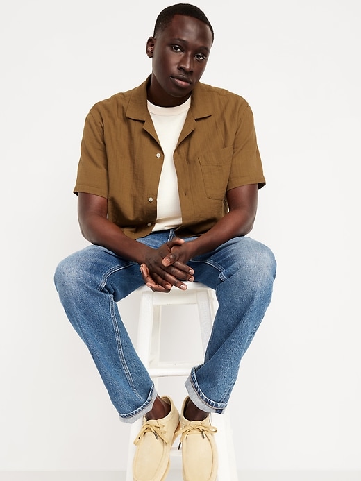 Image number 3 showing, Short-Sleeve Cropped Heavyweight Camp Shirt
