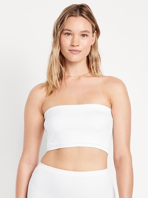 Image number 5 showing, Seamless Ribbed Longline Bandeau Bra