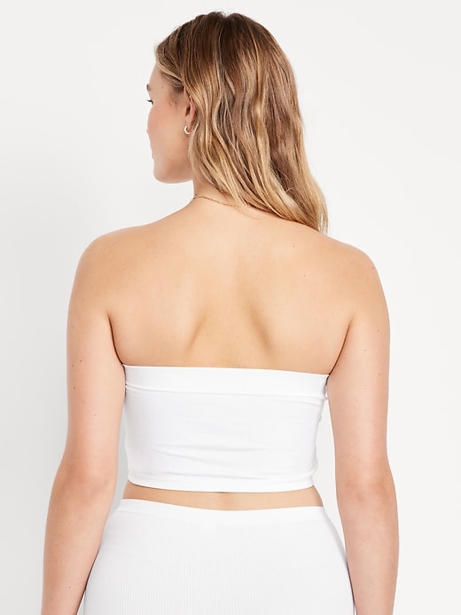 Image number 6 showing, Seamless Ribbed Longline Bandeau Bra