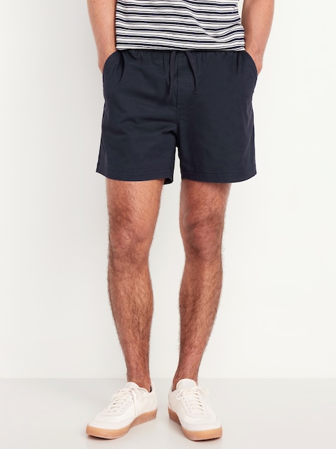 Twill Jogger Shorts -- 5-inch inseam - Moire Navy