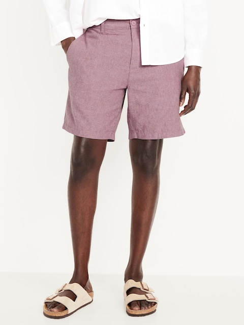 Slim Rotation Linen-Blend Chino Shorts -- 8-inch inseam - Skylark