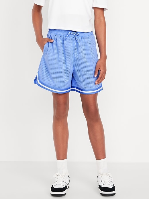 Image number 3 showing, High-Waisted Mesh Basketball Shorts for Girls