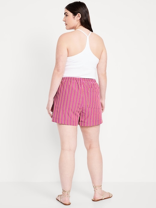 Image number 6 showing, High-Waisted Poplin Pull-On Shorts -- 3.5-inch inseam