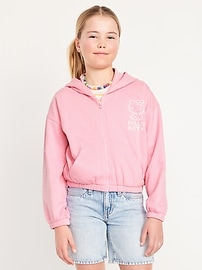 Image number 1 showing, Hello Kitty® Zip-Front Graphic Hoodie for Girls