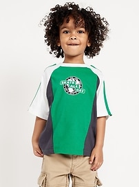 Image number 1 showing, Oversized Color-Block Graphic T-Shirt for Toddler Boys