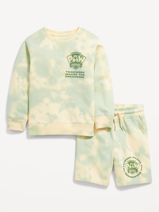 Image number 1 showing, Paw Patrol™ Unisex Graphic Sweatshirt and Shorts Set for Toddler