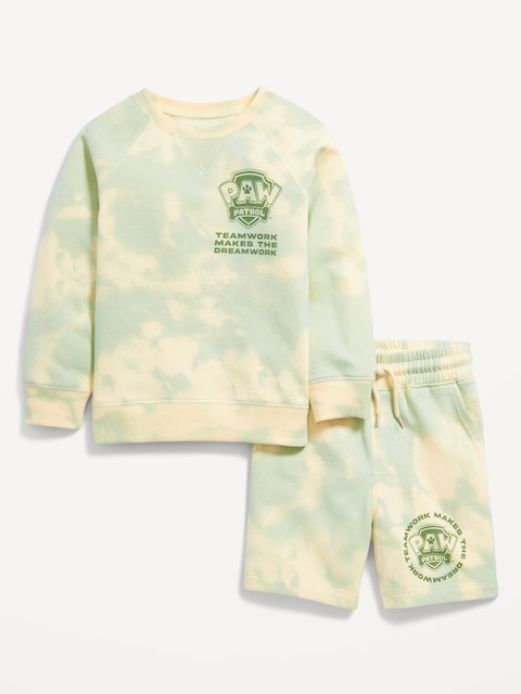 Paw Patrol™ Unisex Graphic Sweatshirt and Shorts Set for Toddler - Cool Almond