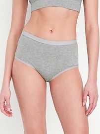 Image number 2 showing, High-Waisted Everyday Brief Cotton Underwear 6-Pack