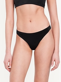 Image number 2 showing, Low-Rise No-Show Thong Underwear 6-Pack