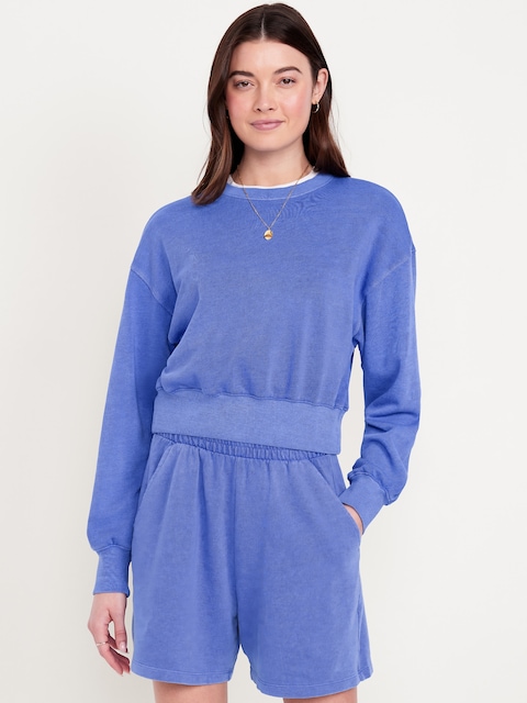 SoComfy Crop Sweatshirt - Crayon Blue