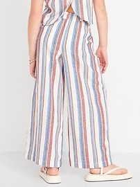 Image number 2 showing, Printed High-Waisted Linen-Blend Wide-Leg Pants for Girls