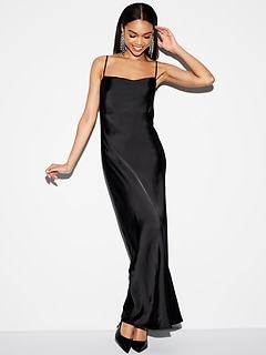 【新品】neau SATIN TANK DRESS D.NAVY Peter Cohen - Suite Navy Hammered Silk Tank Dress