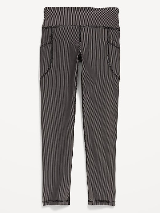 Image number 5 showing, High-Waisted PowerSoft Ribbed Performance 7/8 Leggings for Girls