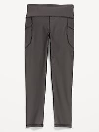 Image number 5 showing, High-Waisted PowerSoft Ribbed Performance 7/8 Leggings for Girls
