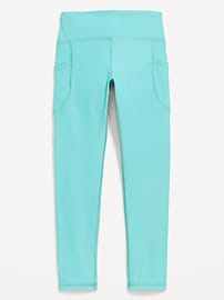 Image number 5 showing, High-Waisted PowerSoft Ribbed Performance 7/8 Leggings for Girls