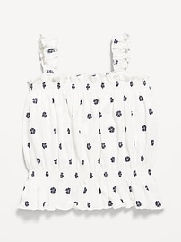 Image number 2 showing, Printed Sleeveless Crinkle Jacquard Peplum Tank Top for Toddler Girls