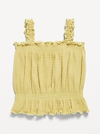 Image number 1 showing, Sleeveless Crinkle Jacquard Peplum Tank Top for Toddler Girls