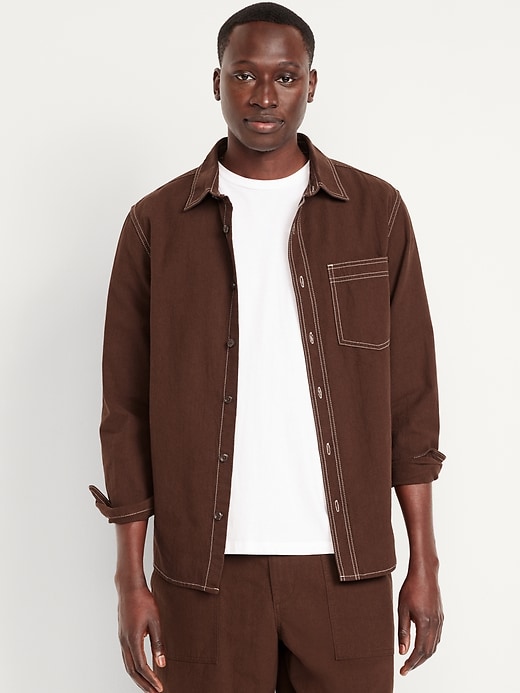 Image number 1 showing, Contrast Stitch Workwear Shirt