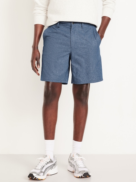 Textured Tech Chino Shorts -- 8-inch inseam - Pacific Blue