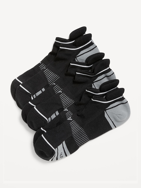 3-Pack Athletic Ankle Run Socks for Men - Black Jack