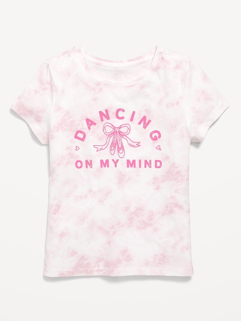Short-Sleeve Graphic T-Shirt for Girls - Pink Multi Tie-Dye