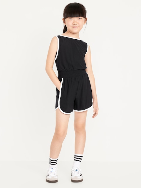 Sleeveless CloudMotion Romper for Girls - Black Jack