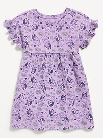 Image number 1 showing, Ruffle-Sleeve Licensed Graphic Dress for Toddler Girls