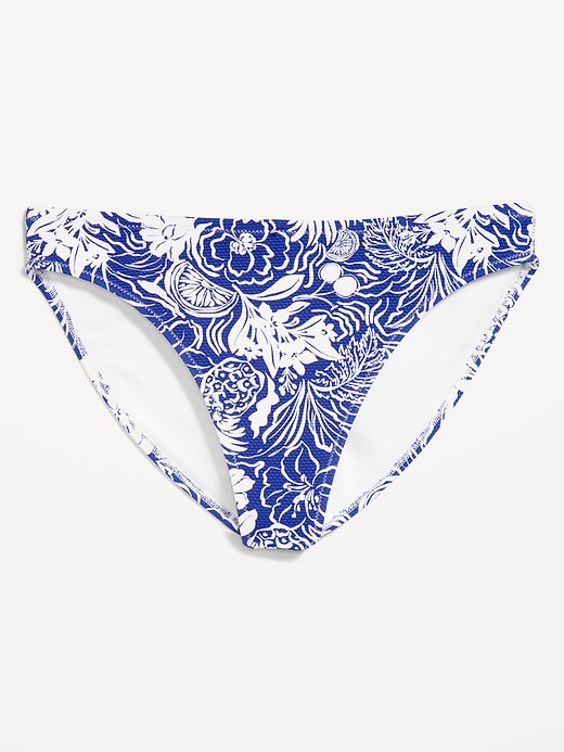 Image number 4 showing, Mid-Rise Textured Bikini Swim Bottoms