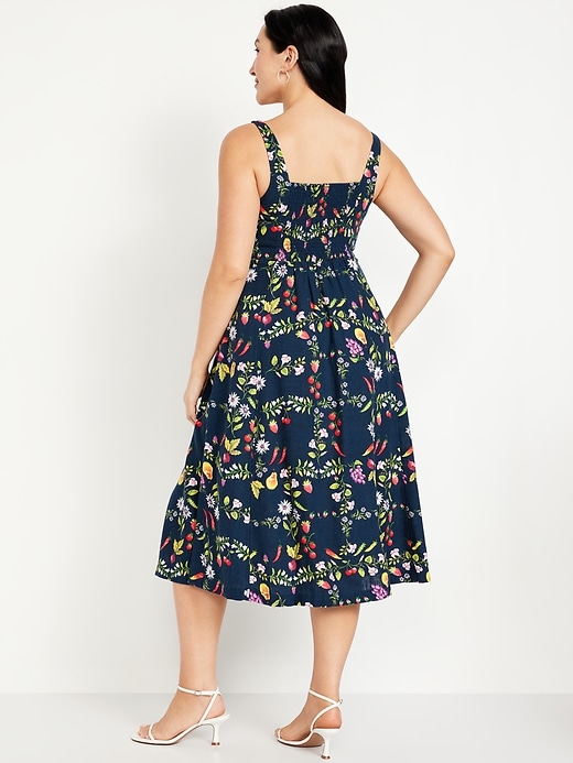 Image number 5 showing, Fit & Flare Sleeveless Linen-Blend Midi Dress