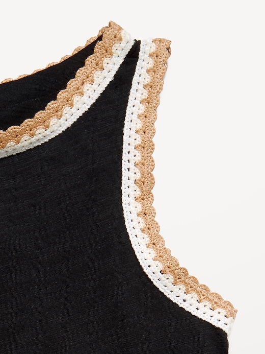 Sleeveless Crochet-Trim Top for Girls