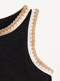 Image number 3 showing, Sleeveless Crochet-Trim Top for Girls