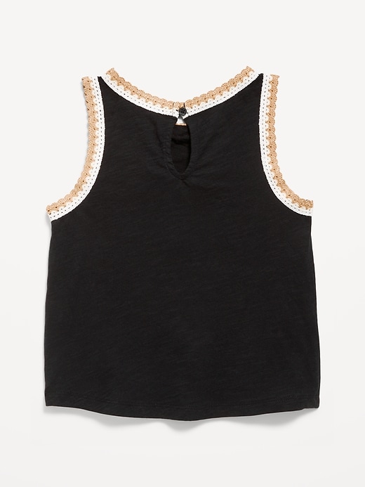 Sleeveless Crochet-Trim Top for Girls