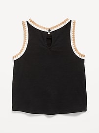 Image number 2 showing, Sleeveless Crochet-Trim Top for Girls
