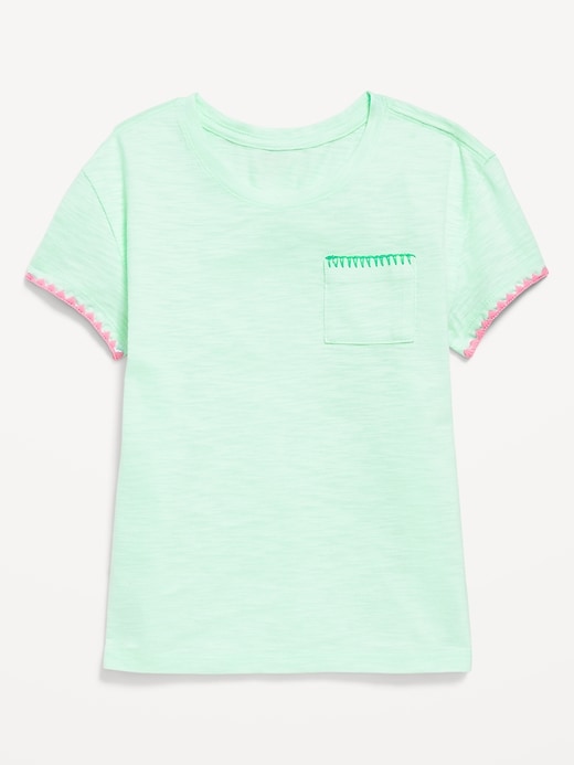 Image number 1 showing, Softest Stitch-Trim Pocket T-Shirt for Girls