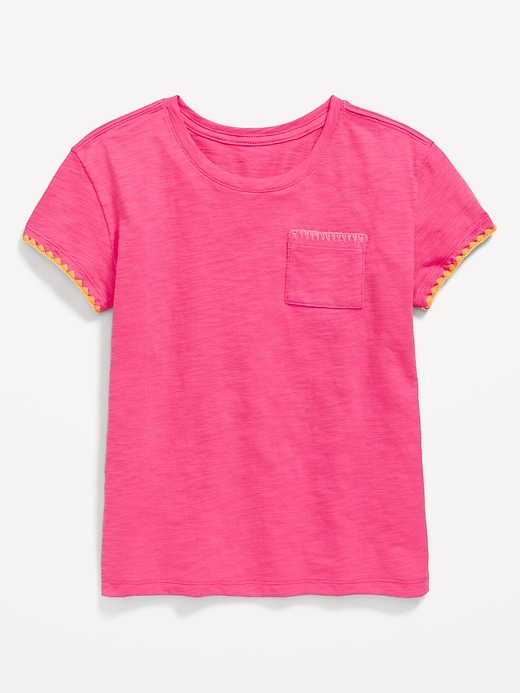 Image number 1 showing, Softest Stitch-Trim Pocket T-Shirt for Girls