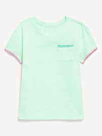 Image number 1 showing, Softest Stitch-Trim Pocket T-Shirt for Girls