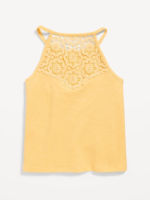 Image number 2 showing, Crochet Back Halter Tank Top for Girls