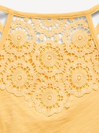 Image number 3 showing, Crochet Back Halter Tank Top for Girls