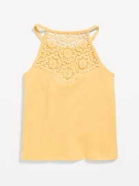 Image number 2 showing, Crochet Back Halter Tank Top for Girls