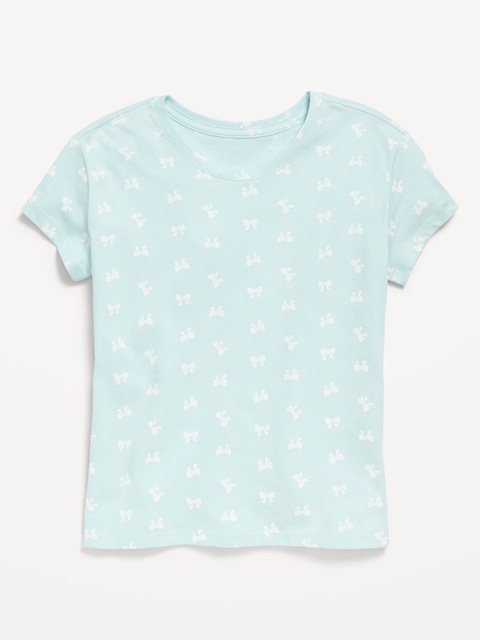Printed Softest Short-Sleeve T-Shirt for Girls - Bows
