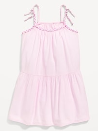 Image number 1 showing, Printed Sleeveless Crinkle Crepe Tiered Dress for Toddler Girls