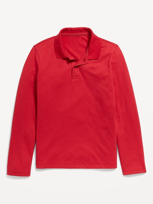 Image number 1 showing, School Uniform Long-Sleeve Polo Shirt for Boys