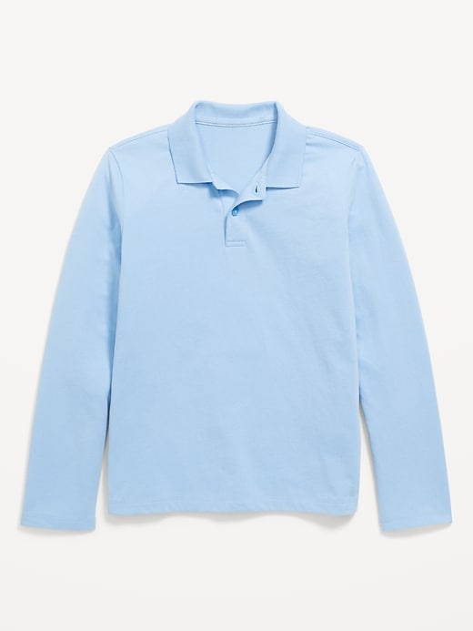 Image number 1 showing, School Uniform Long-Sleeve Polo Shirt for Boys