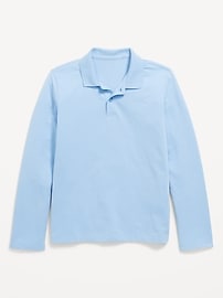 Image number 1 showing, School Uniform Long-Sleeve Polo Shirt for Boys