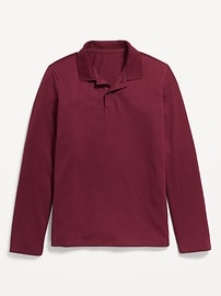 Image number 1 showing, School Uniform Long-Sleeve Polo Shirt for Boys