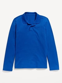 Image number 1 showing, School Uniform Long-Sleeve Polo Shirt for Boys