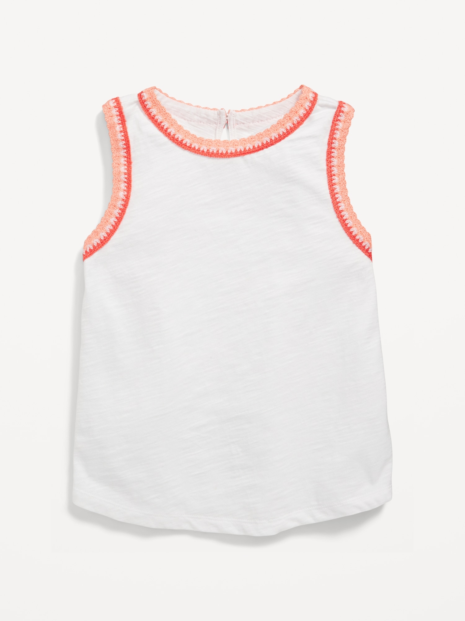 Sleeveless Crochet-Trim Top for Girls