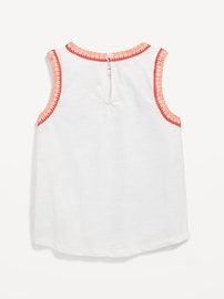 Image number 3 showing, Sleeveless Crochet-Trim Top for Girls