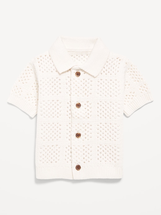 Image number 1 showing, Short-Sleeve Crochet-Knit Shirt for Baby